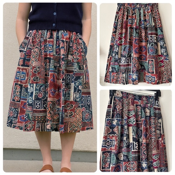 Vintage Skirts Requirements 9s Colorful Bohemian Patterned Aline — free download
